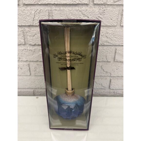 Devamontra Ceramic Diffuser With Natural  Reeds And 100ml Jasmine Fragrance Oil - Picture 1 of 4